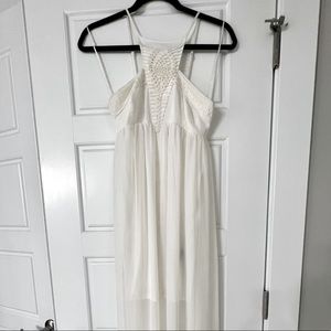 Woman’s XS Crochet Detail Ivory White Maxi Dress